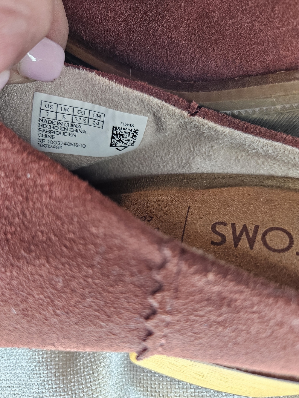 Toms Dusty Rose Suede Tassel Mules Size 7 - Picture 4 of 6